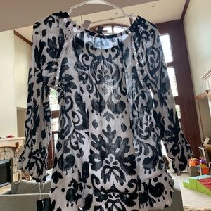 Black and White Blouse